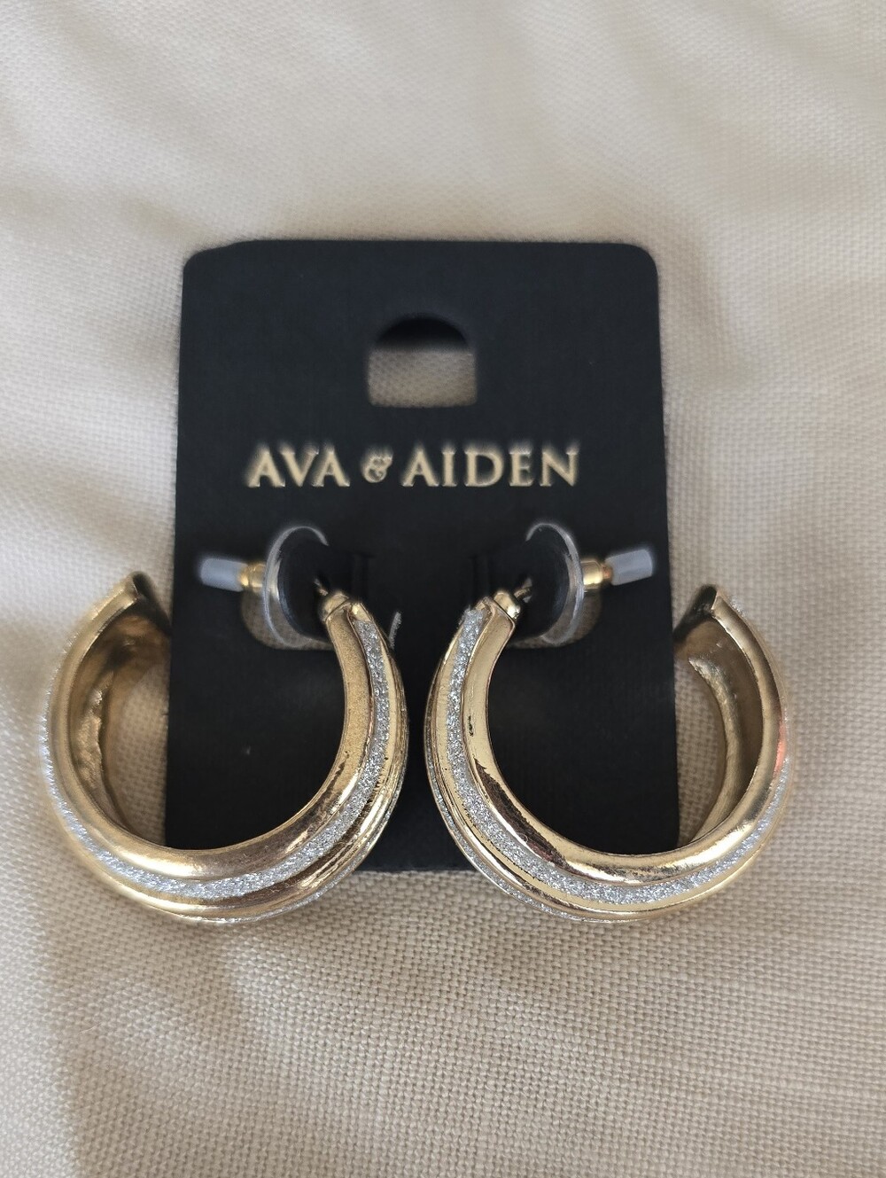Ava & Aiden Gold and Silver-Tone Dipped Hoop Earrings